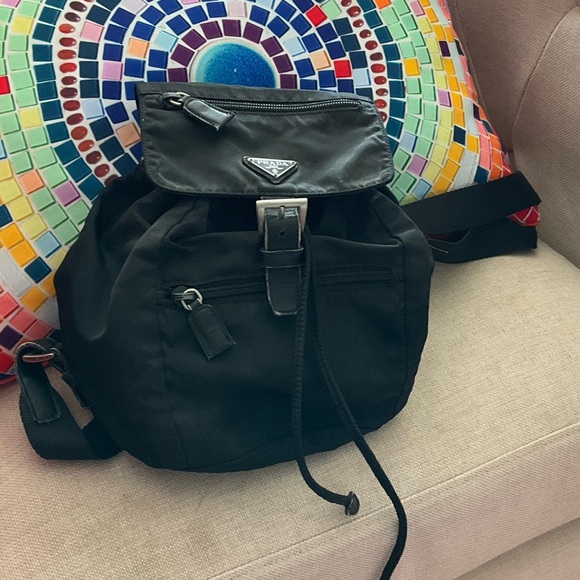 Prada Mini Nylon Black Backpack. Authentic.Vintage. - Picture 1 of 9